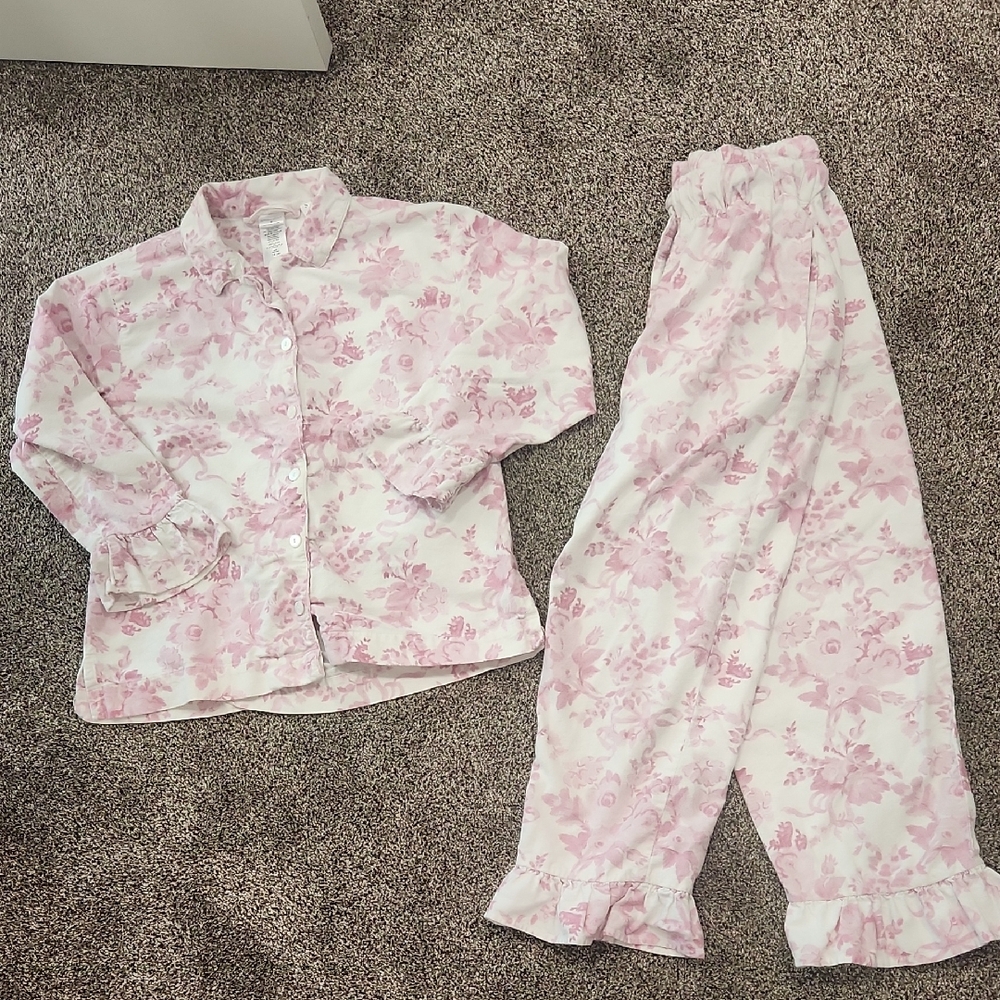 LoveShackFancy Blush Floral Pajama Set